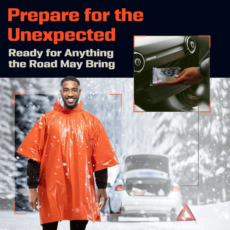 Emergency Poncho Rain - Poncho de pluie d'urgence à capuche