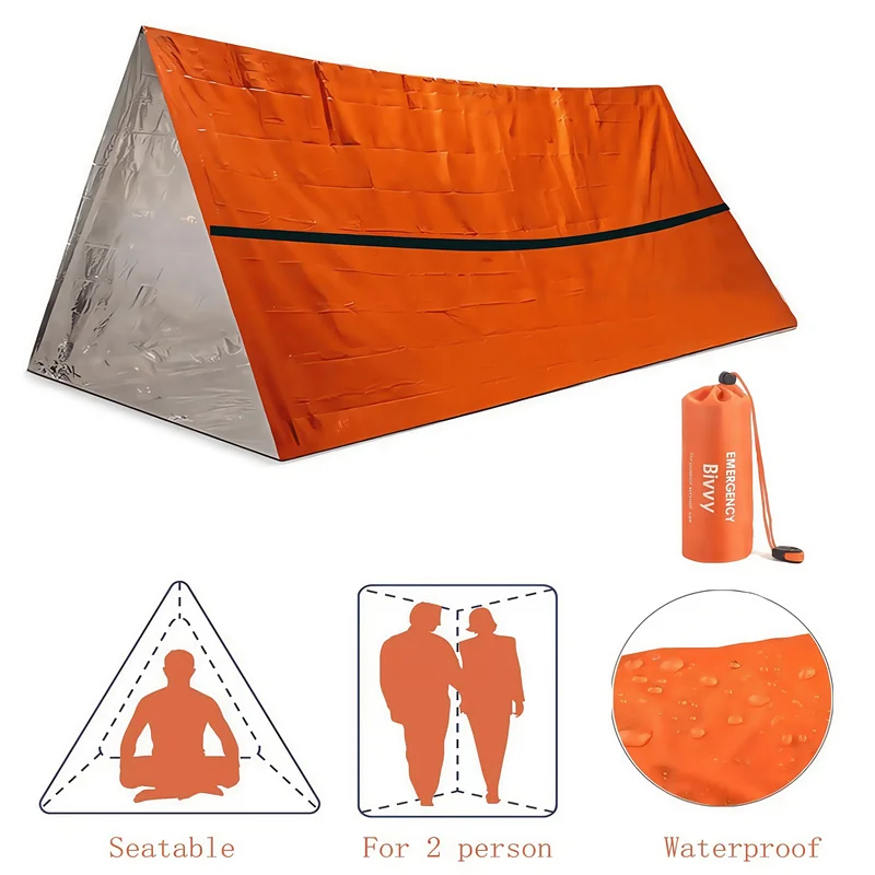 Emergency Mylar Tent - Abri de survie d'urgence pour 2