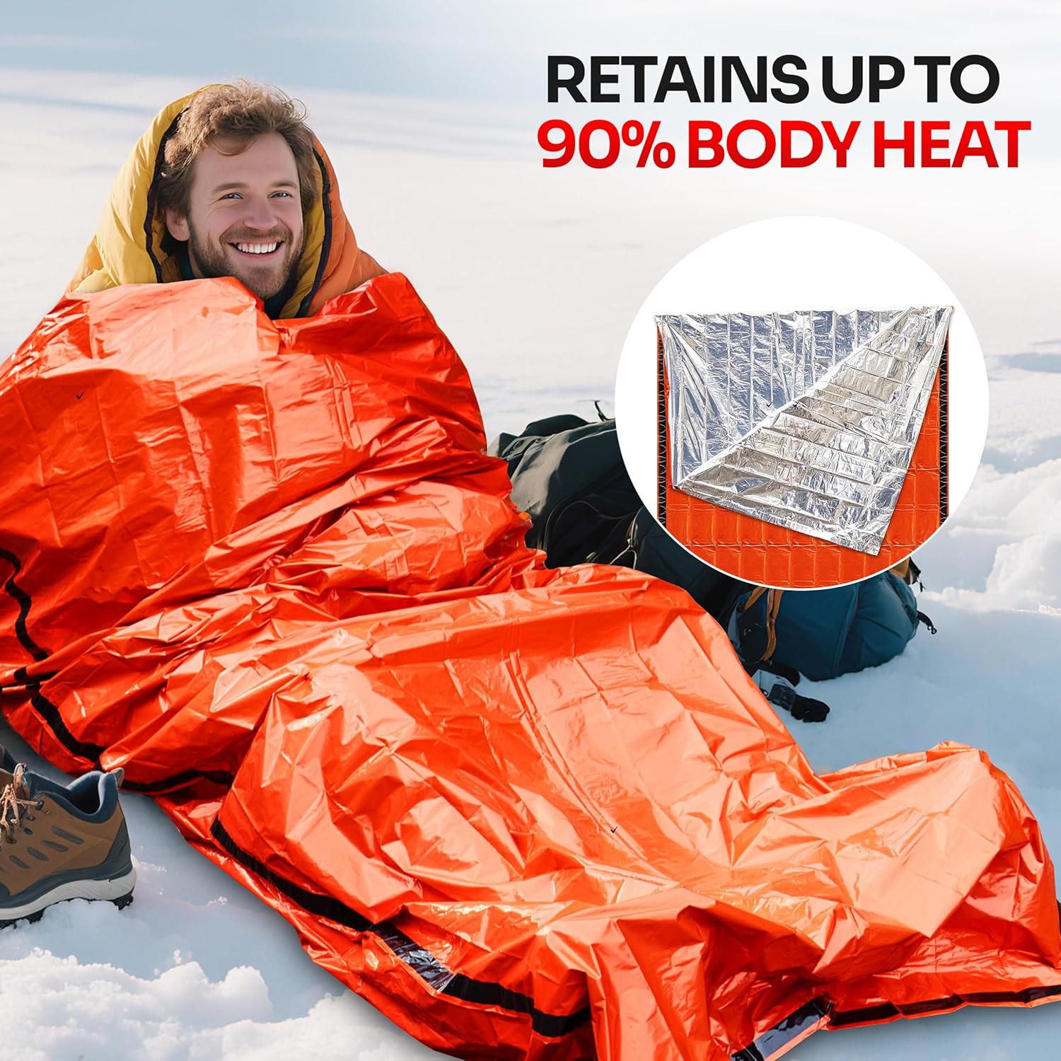 Emergency Mylar Tent - Sac de couchage d'urgence pour équipement