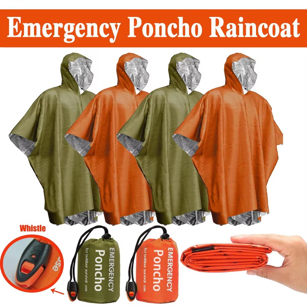 Emergency Poncho Rain - Poncho de pluie d'urgence, couverture thermique,